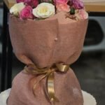 Vintage Romance – Mixed Pink & Cream Rose Bouquet in Rustic Burlap Wrap