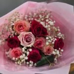 Rose Whisper – Enchanting Pink & Crimson Bouquet