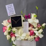 Sapphire Sky – Mixed Rose Bouquet in Luxury Blue Mesh with Gold Accents