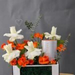 Sunset Glow – Luxury Orange & White Floral Box with IMAA No.9 Perfume