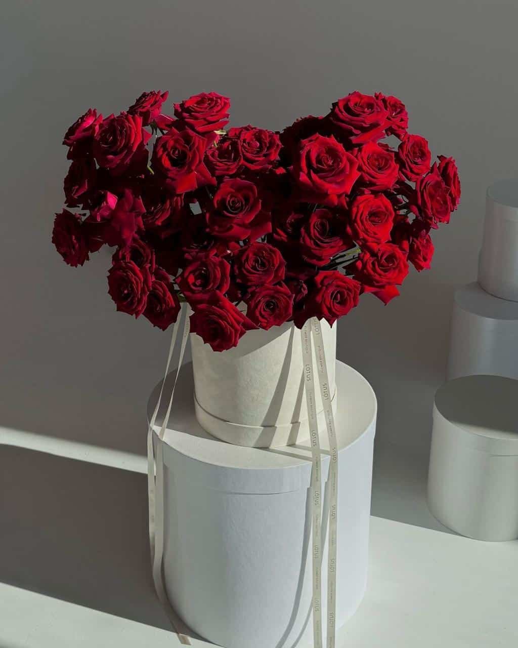 Flower Shop (41) Scarlet Elegance – Grand Luxury Box of Premium Red Roses - Image 1
