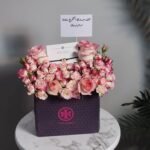 Luxe Petals & Gems – Designer Pink Rose Box with Tory Burch Accessory