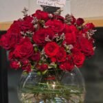 Eternal Passion – Premium Red Rose Bouquet in Classic Glass Fishbowl Vase